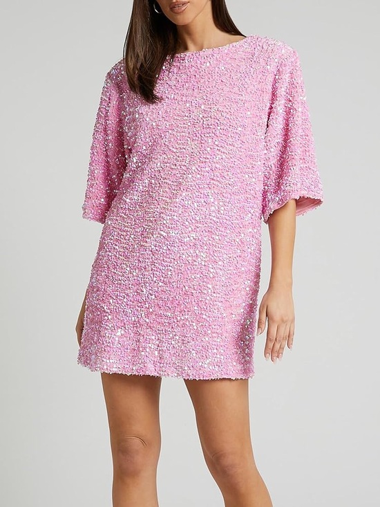 Dresses & Skirts - Pink Sequin Dress Sparkly Pink Dress